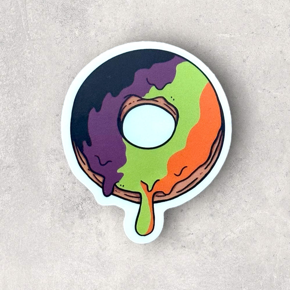 Halloween Iced Donut Vinyl Sticker