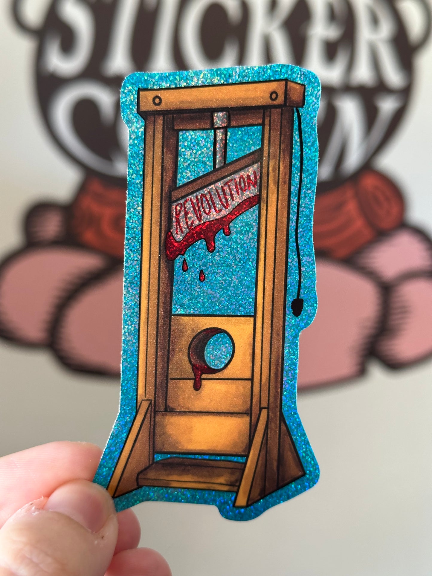 Revolution Guillotine - Blood & Glitter Vinyl Sticker