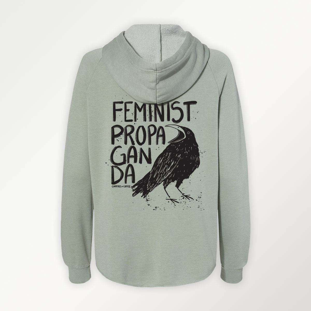 Feminist Propaganda Crow California Zip-Up Hoodie