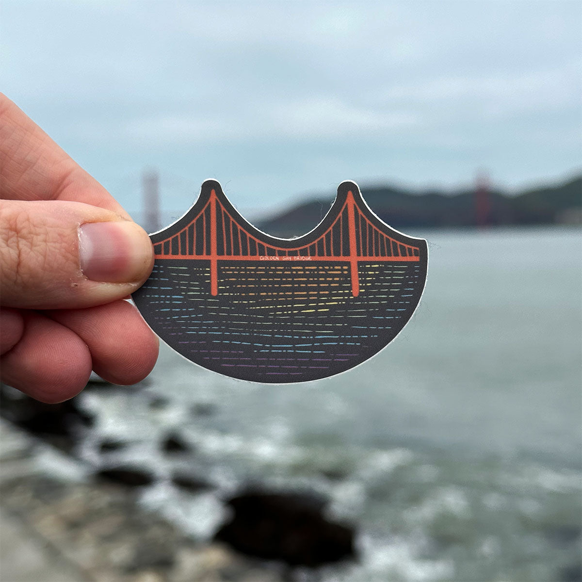 Golden Gay Bridge Vinyl Sticker