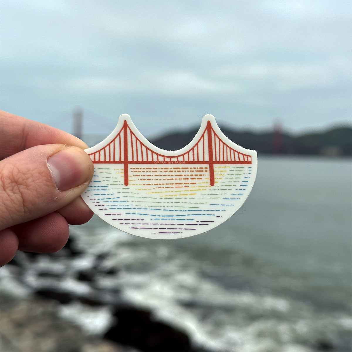 Golden Gay Bridge Vinyl Sticker