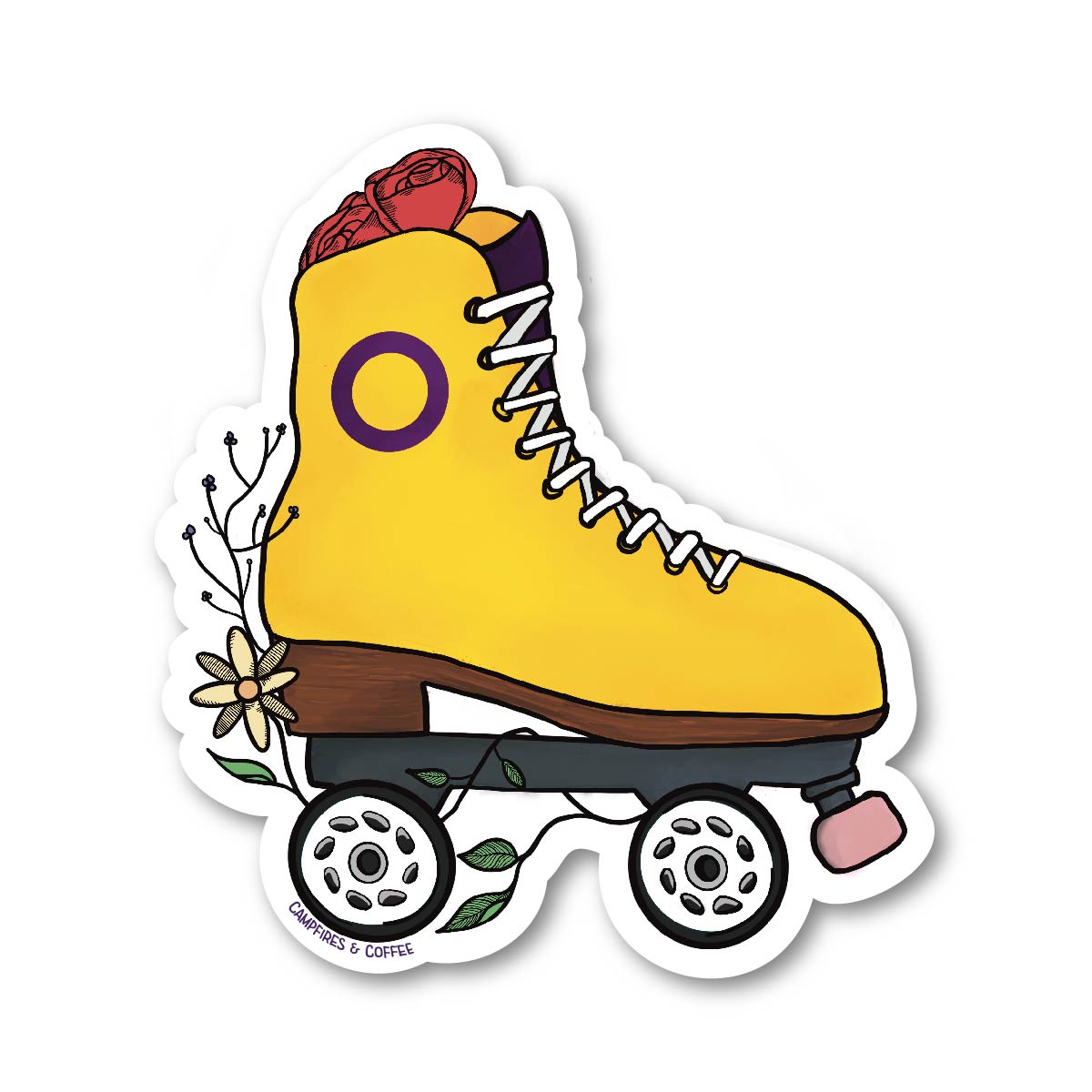 LGBTQ+ Pride Floral Roller Skate Vinyl Sticker