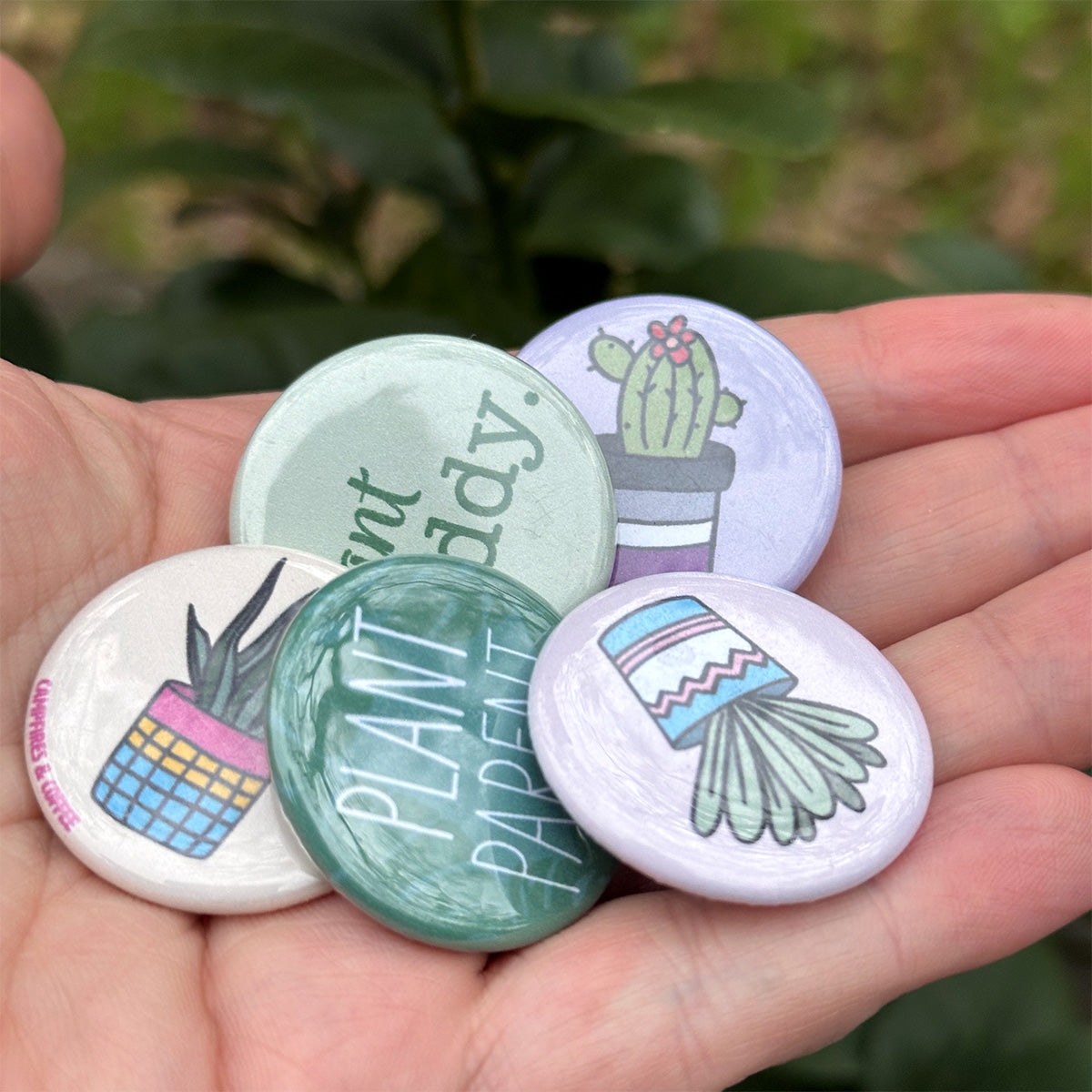 Subtle Pride Potted Plant Pinback Button