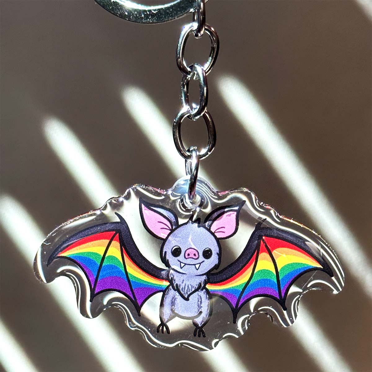 LGBTQ+ Pride Bat Acrylic Keychain