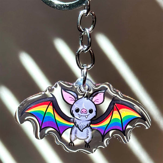 LGBTQ+ Pride Bat Acrylic Keychain