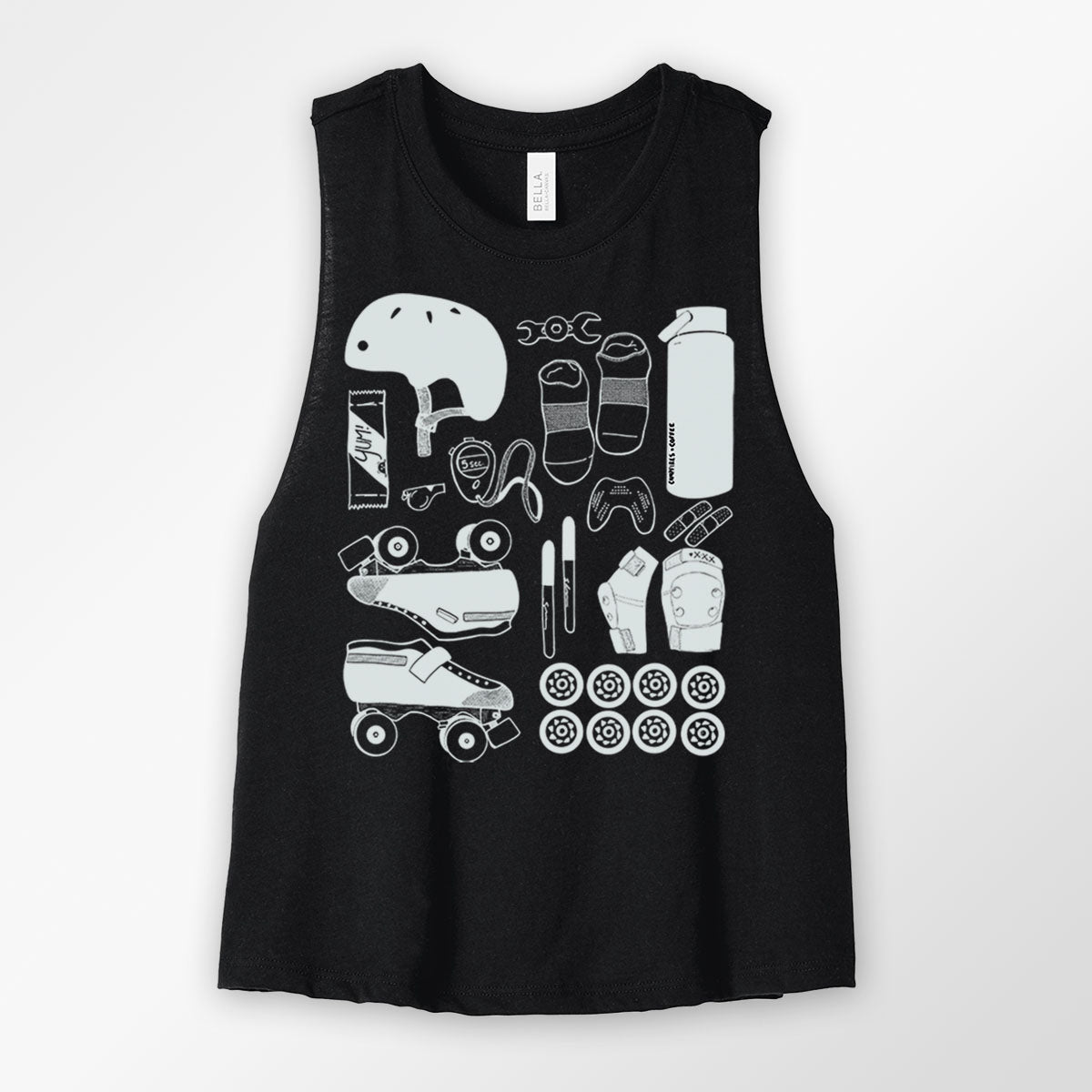 Roller Derby Things Flowy Racerback Crop Top