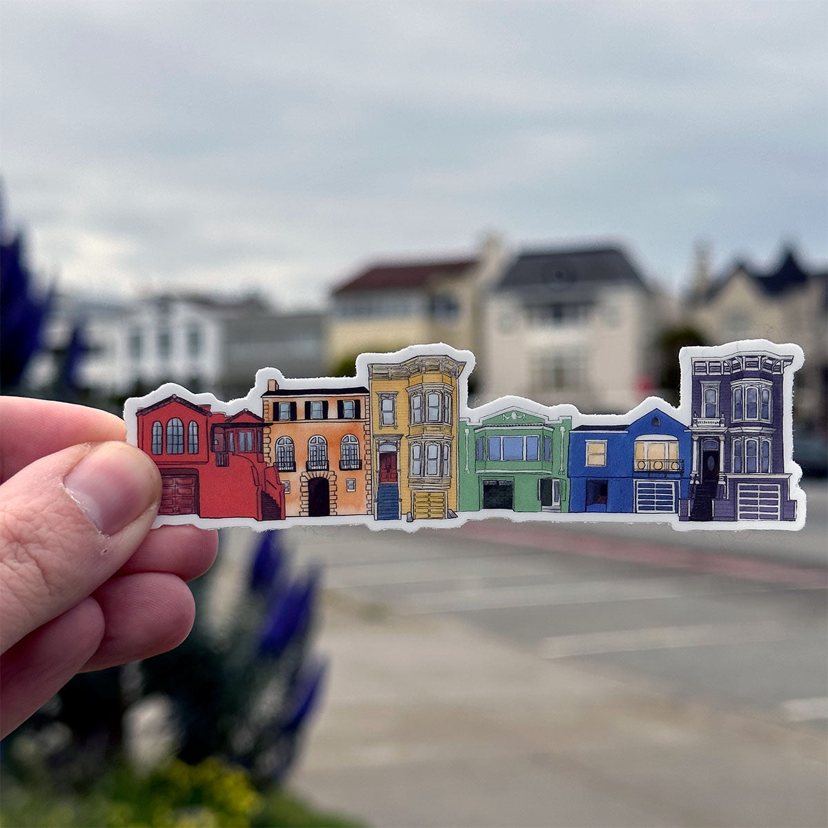 Rainbow Pride San Francisco Houses Vinyl Sticker