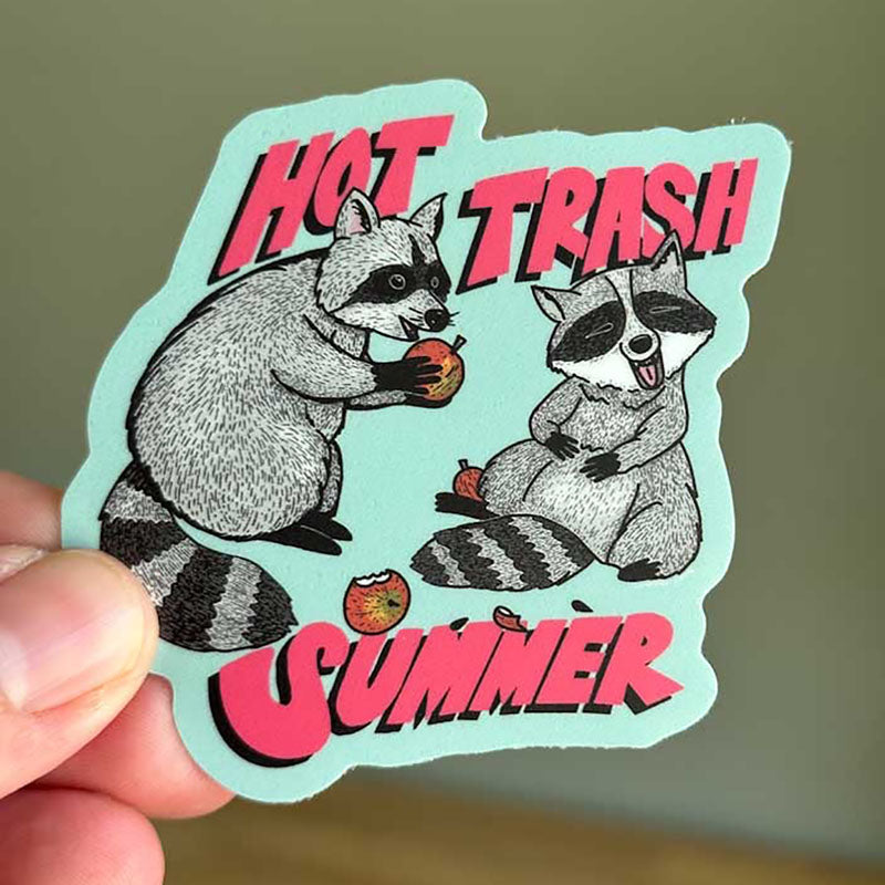 Hot Trash Summer Raccoon Vinyl Sticker