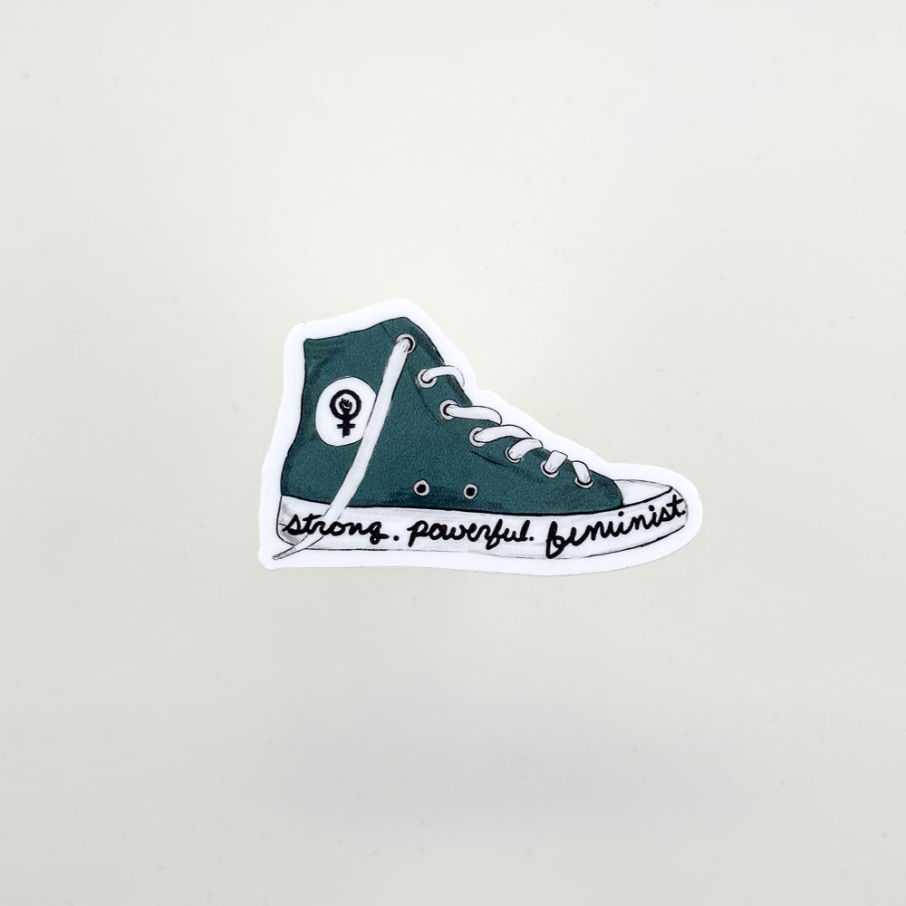 Strong. Powerful. Feminist. Sneaker Vinyl Sticker