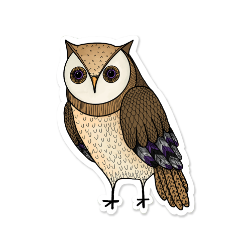 Subtle Pride Owl Vinyl Sticker