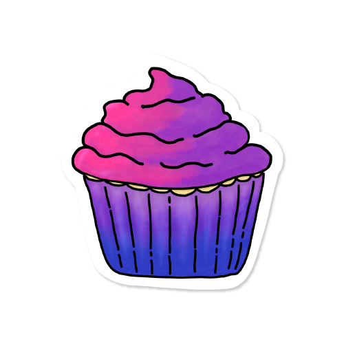 Subtle Pride Cupcake Vinyl Sticker
