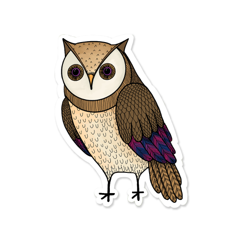 Subtle Pride Owl Vinyl Sticker