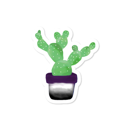 Purple and Black Watercolor Cactus Vinyl Sticker