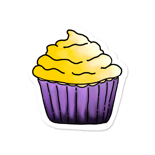Subtle Pride Cupcake Vinyl Sticker