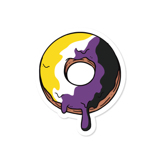 Subtle Pride Donut Vinyl Sticker