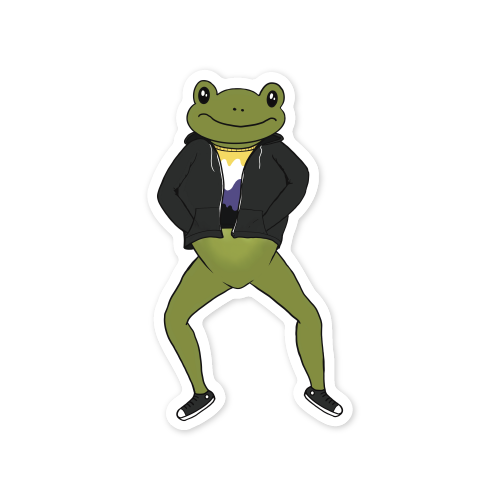 Subtle Pride Frog Vinyl Sticker