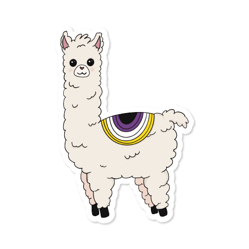 Subtle Pride Llama Vinyl Sticker
