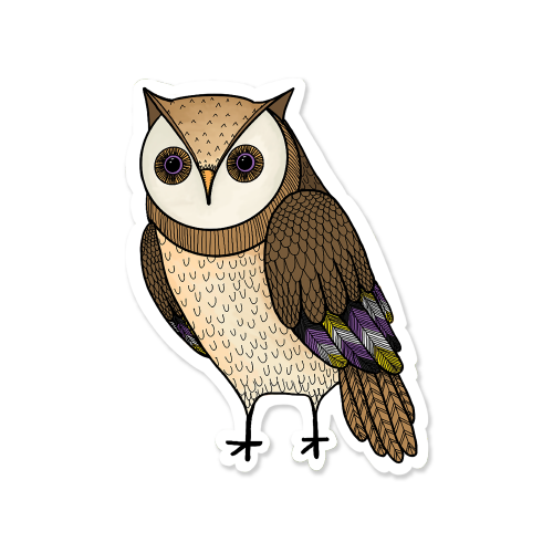 Subtle Pride Owl Vinyl Sticker