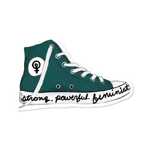 Strong. Powerful. Feminist. Sneaker Vinyl Sticker