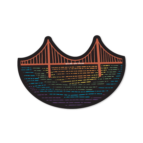 Golden Gay Bridge Vinyl Sticker