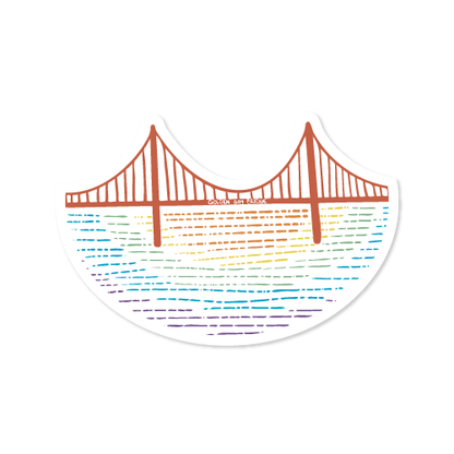 Golden Gay Bridge Vinyl Sticker