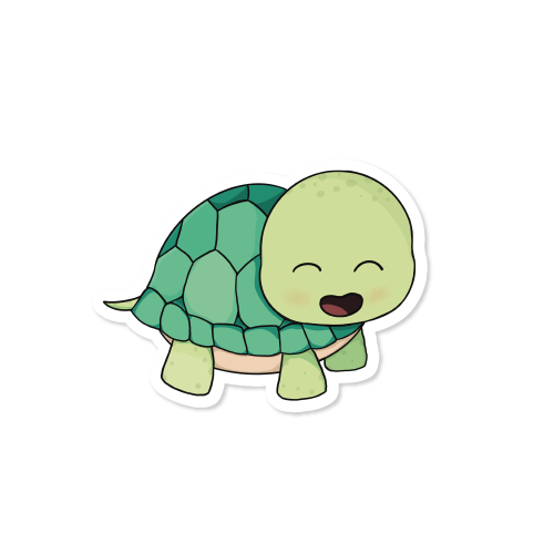 Happy Turtle Vinyl Sticker
