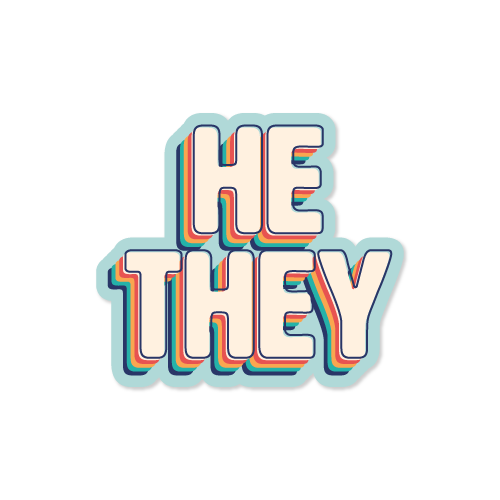 Retro Pronoun Vinyl Sticker