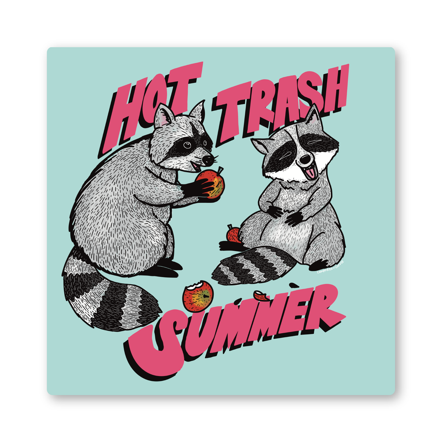 Hot Trash Summer Raccoon Vinyl Sticker