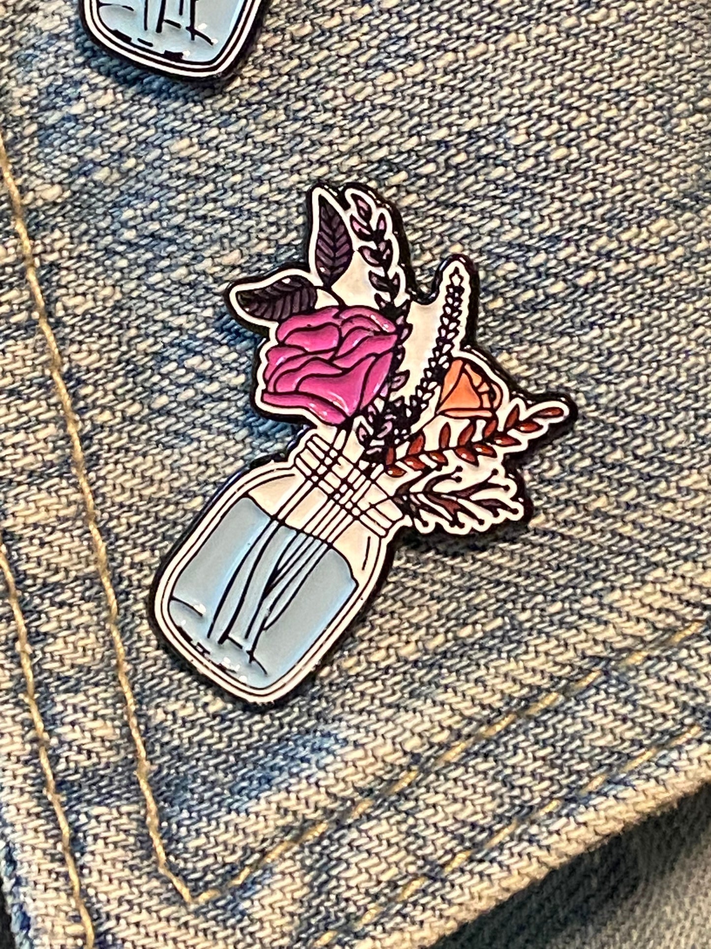 Subtle Pride Flowers Enamel Pin