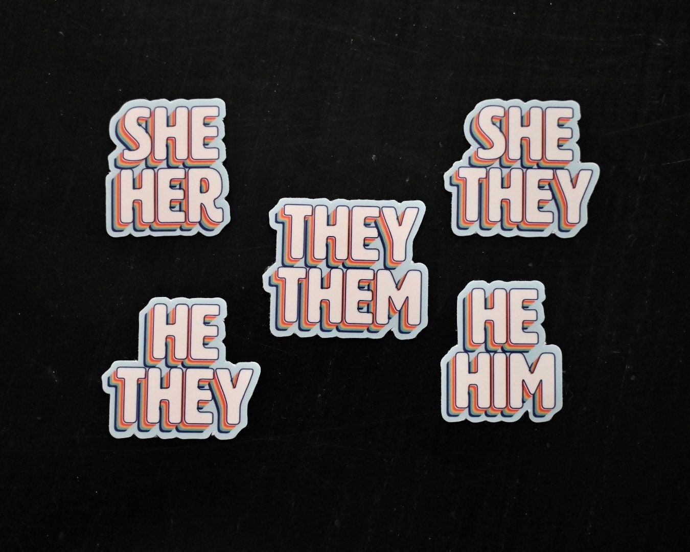 Retro Pronoun Vinyl Sticker