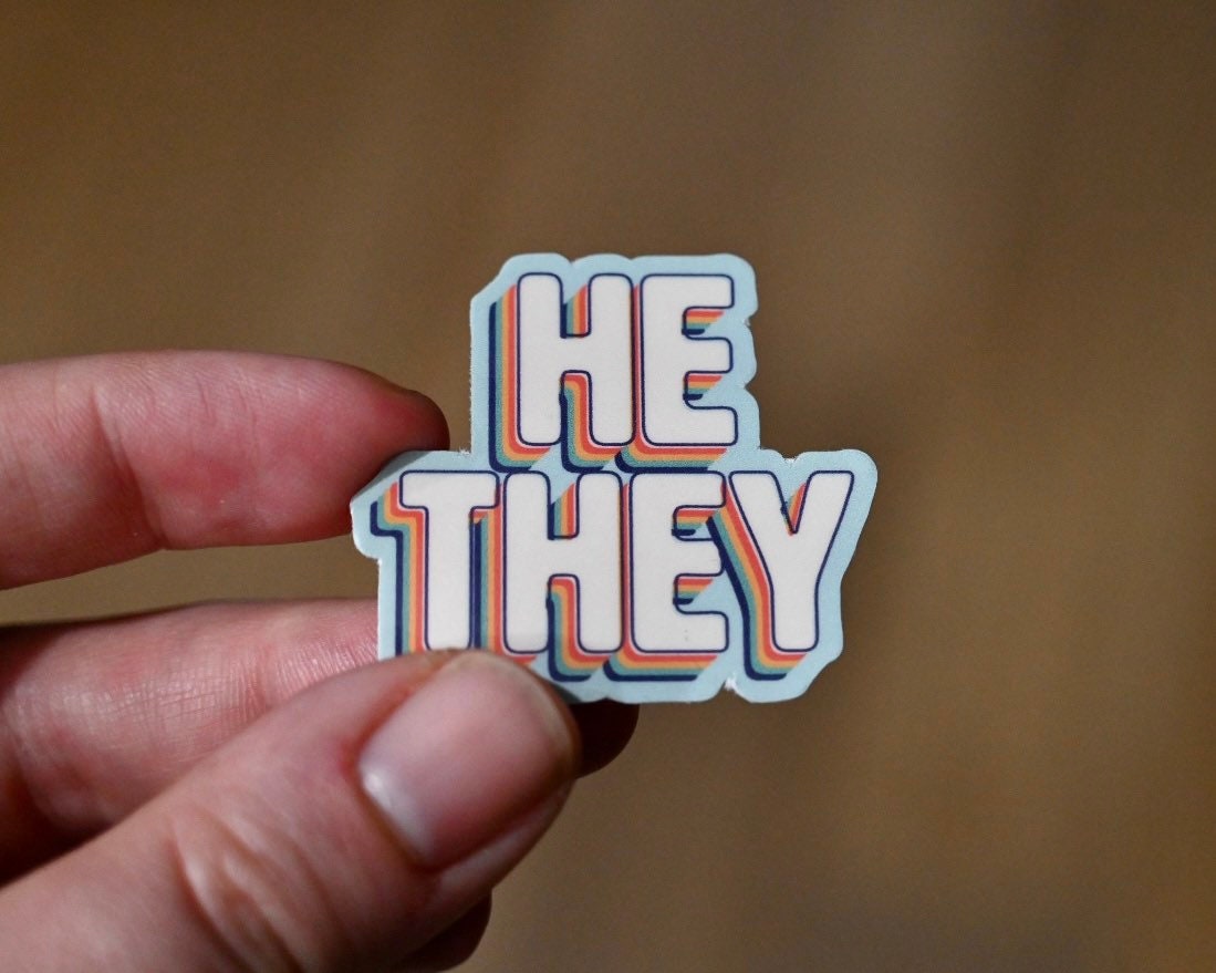 Retro Pronoun Vinyl Sticker