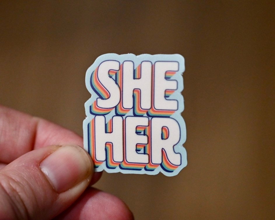 Retro Pronoun Vinyl Sticker