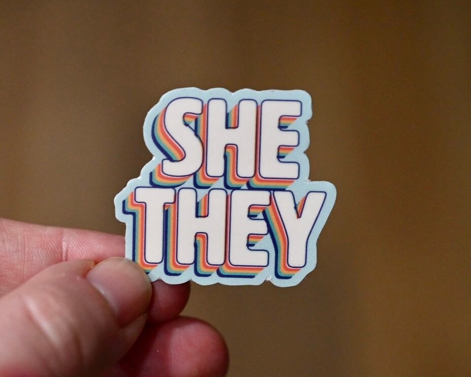 Retro Pronoun Vinyl Sticker