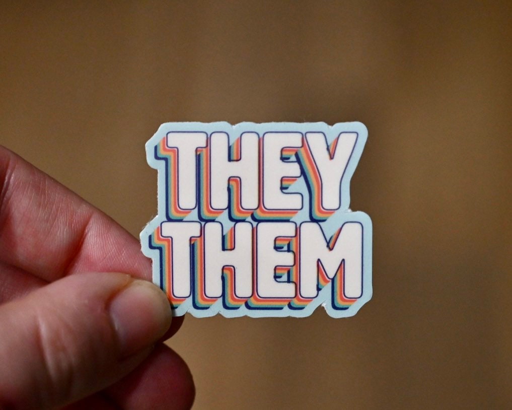 Retro Pronoun Vinyl Sticker