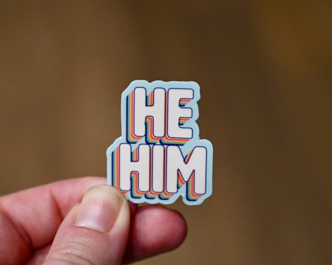 Retro Pronoun Vinyl Sticker