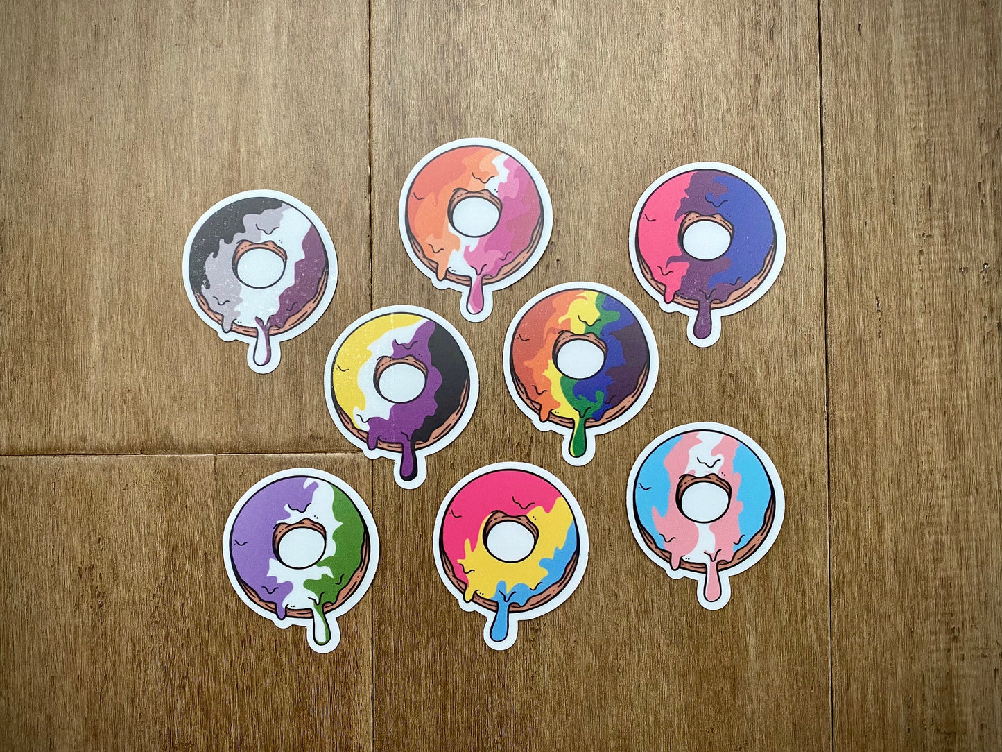 Subtle Pride Donut Vinyl Sticker