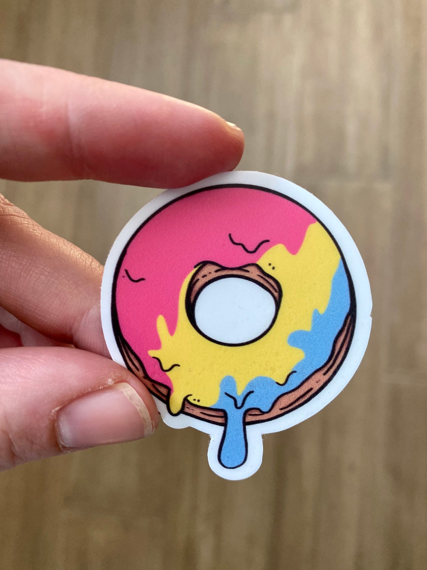 Subtle Pride Donut Vinyl Sticker