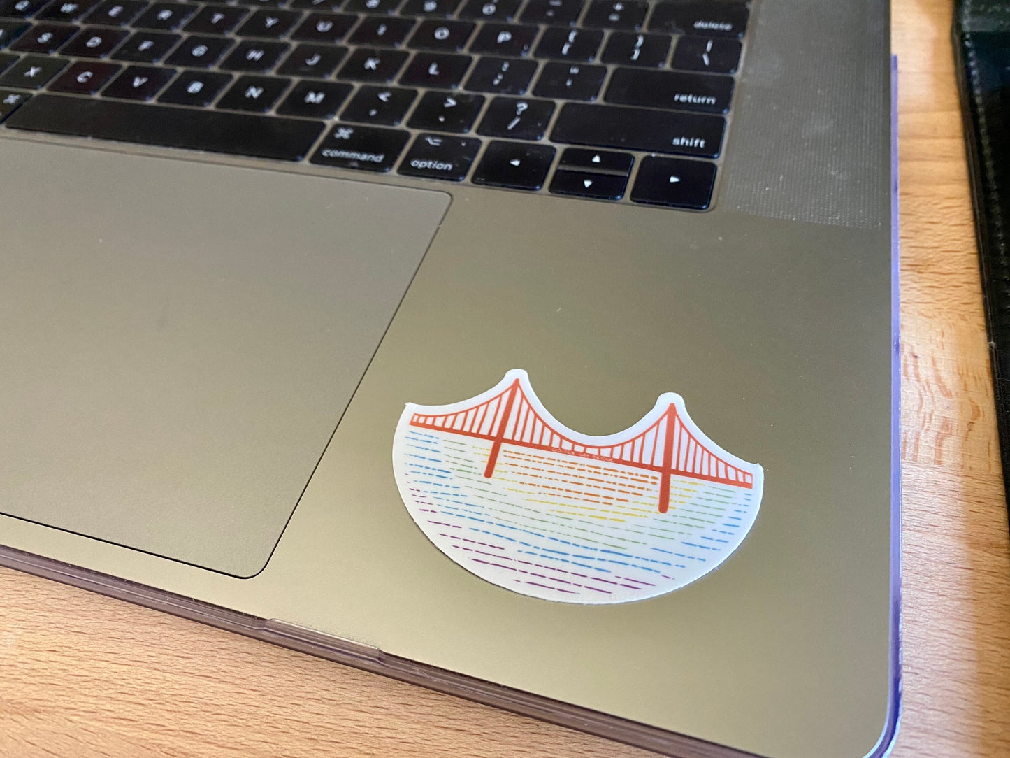 Golden Gay Bridge Vinyl Sticker