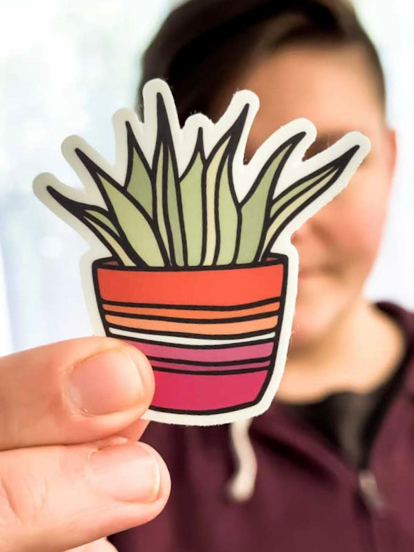 Potted Plant Subtle LGBTQ+ Pride Vinyl Sticker