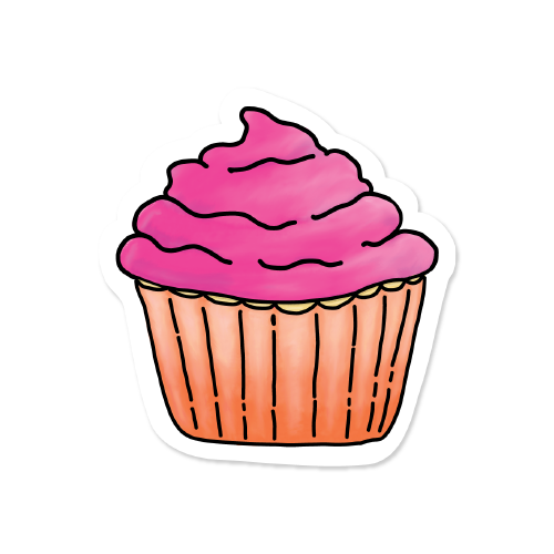 Subtle Pride Cupcake Vinyl Sticker