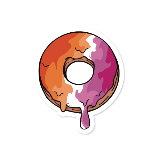 Subtle Pride Donut Vinyl Sticker