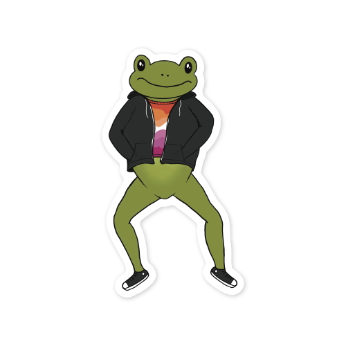 Subtle Pride Frog Vinyl Sticker