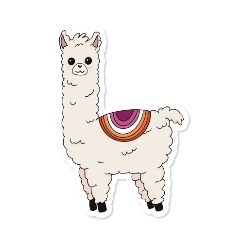 Subtle Pride Llama Vinyl Sticker