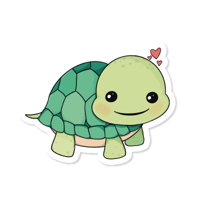 Happy Turtle Vinyl Sticker