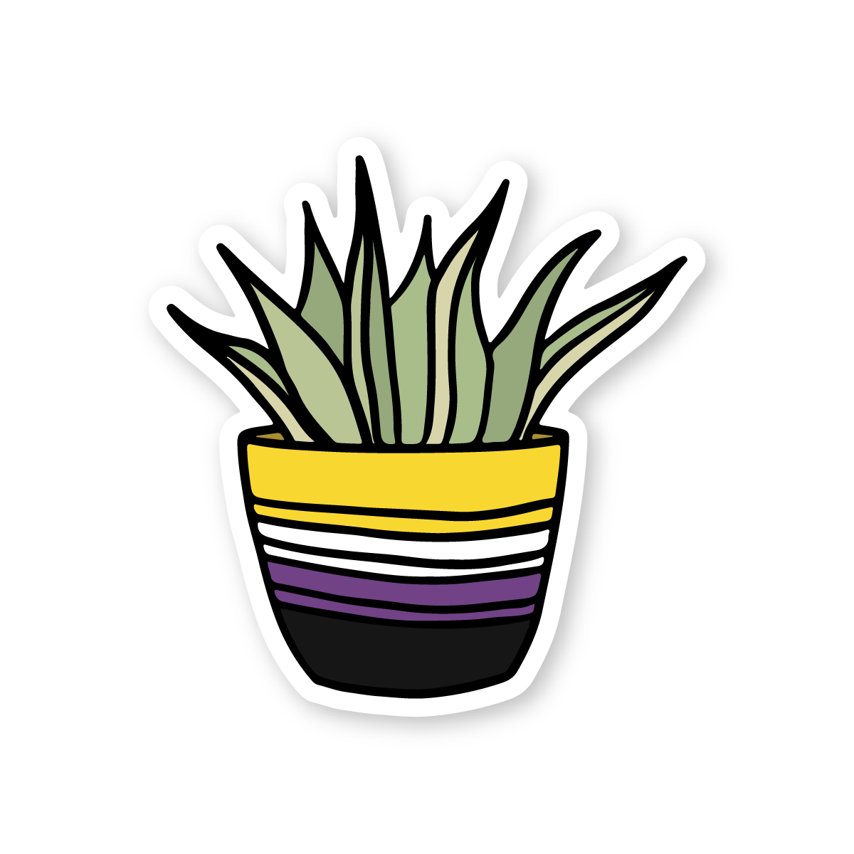 Potted Plant Subtle LGBTQ+ Pride Vinyl Sticker