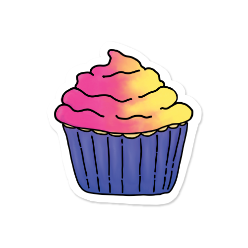 Subtle Pride Cupcake Vinyl Sticker