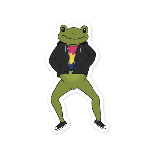Subtle Pride Frog Vinyl Sticker