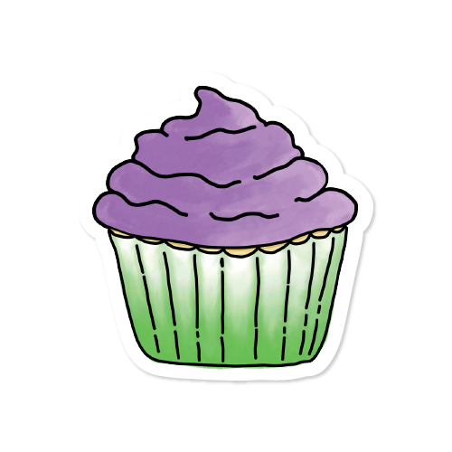 Subtle Pride Cupcake Vinyl Sticker