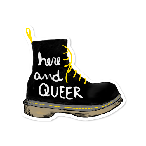 Here and Queer Vinyl Sticker