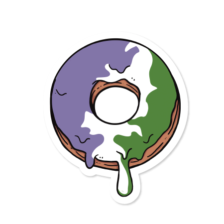 Subtle Pride Donut Vinyl Sticker